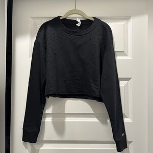 Alo Yoga Distressed Crop Pullover